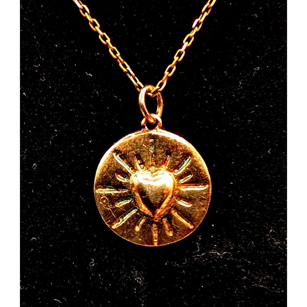 Shop Zeyzey 18k Gold Plated Sterling Silver Heart Sun Medallion Necklace Turkey